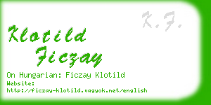 klotild ficzay business card